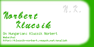 norbert klucsik business card